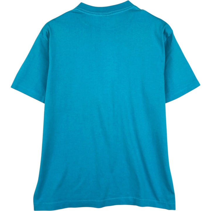 80'S Tee Jays HEF-T Print T-Shirt, Made in USA, Men's Size L (Equivalent), Vintage polyester blue type Vintage Second Hand
