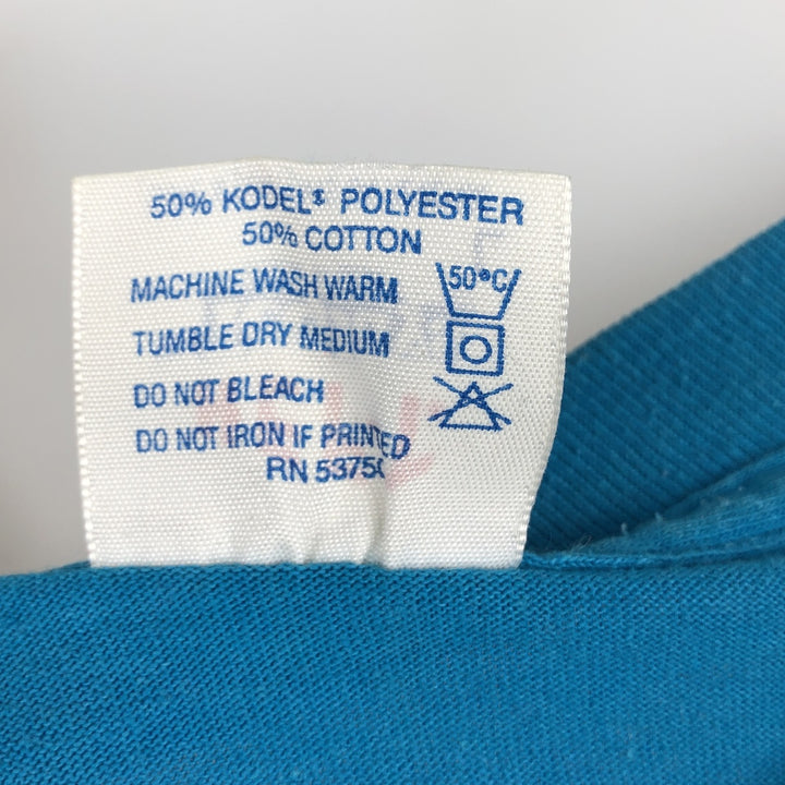 80'S Tee Jays HEF-T Print T-Shirt, Made in USA, Men's Size L (Equivalent), Vintage polyester blue type Vintage Second Hand