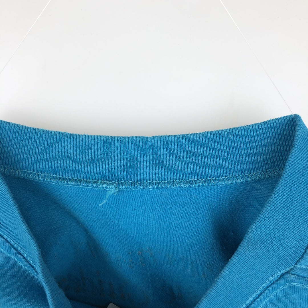 80'S Tee Jays HEF-T Print T-Shirt, Made in USA, Men's Size L (Equivalent), Vintage polyester blue type Vintage Second Hand