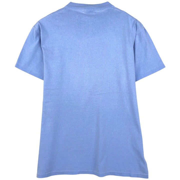ONEITA Printed T-Shirt, Made in USA, Men's Size M (approx.) cotton Blue type light blue Vintage Second Hand