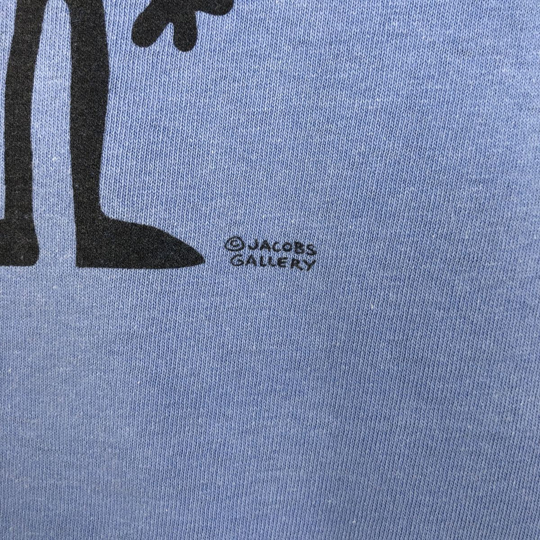 ONEITA Printed T-Shirt, Made in USA, Men's Size M (approx.) cotton Blue type light blue Vintage Second Hand