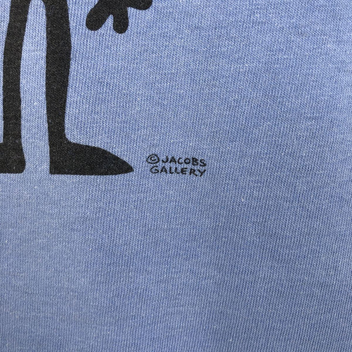 ONEITA Printed T-Shirt, Made in USA, Men's Size M (approx.) cotton Blue type light blue Vintage Second Hand