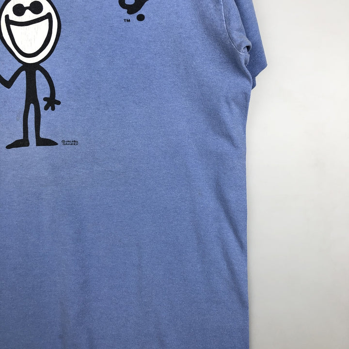 ONEITA Printed T-Shirt, Made in USA, Men's Size M (approx.) cotton Blue type light blue Vintage Second Hand