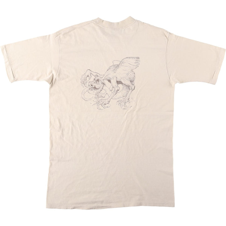 ~90'S Heavy Back Print T-Shirt, Men's XL Equivalent, Vintage cotton Beige type Vintage Second Hand