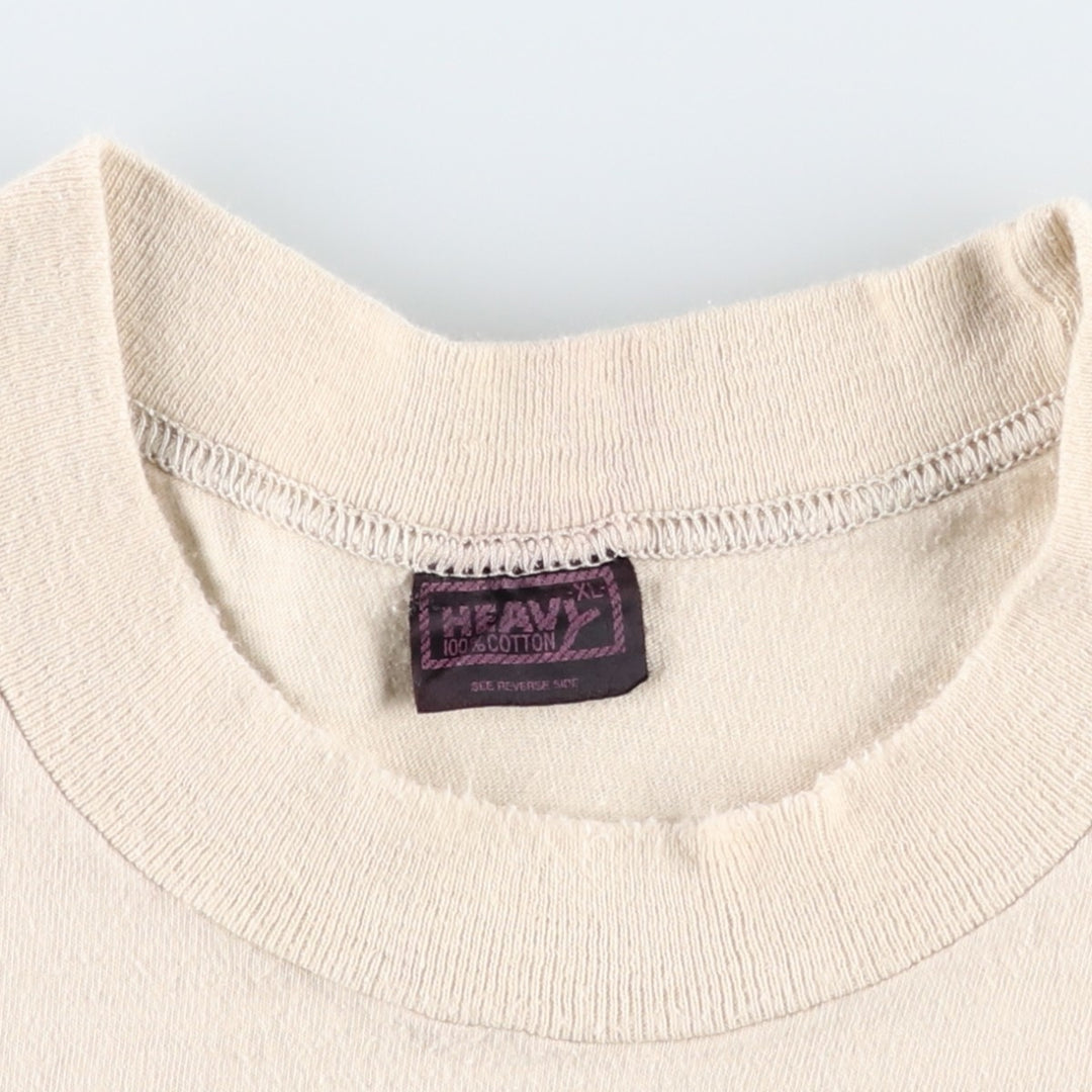 ~90'S Heavy Back Print T-Shirt, Men's XL Equivalent, Vintage cotton Beige type Vintage Second Hand