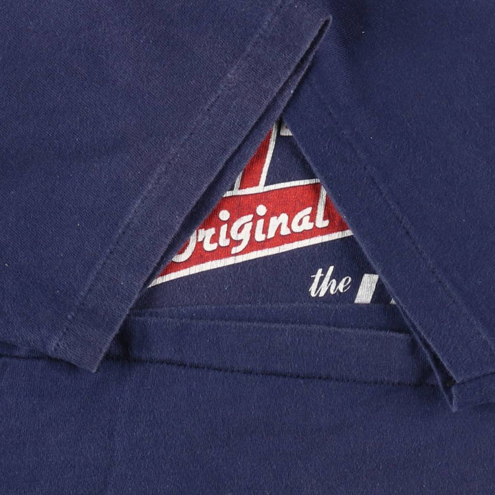 80'S Hanes BEEFY-T Blue Tag Philippe The Original Print T-Shirt, Made in USA, Men's Size L (approx.) cotton navy blue type Vintage Second Hand