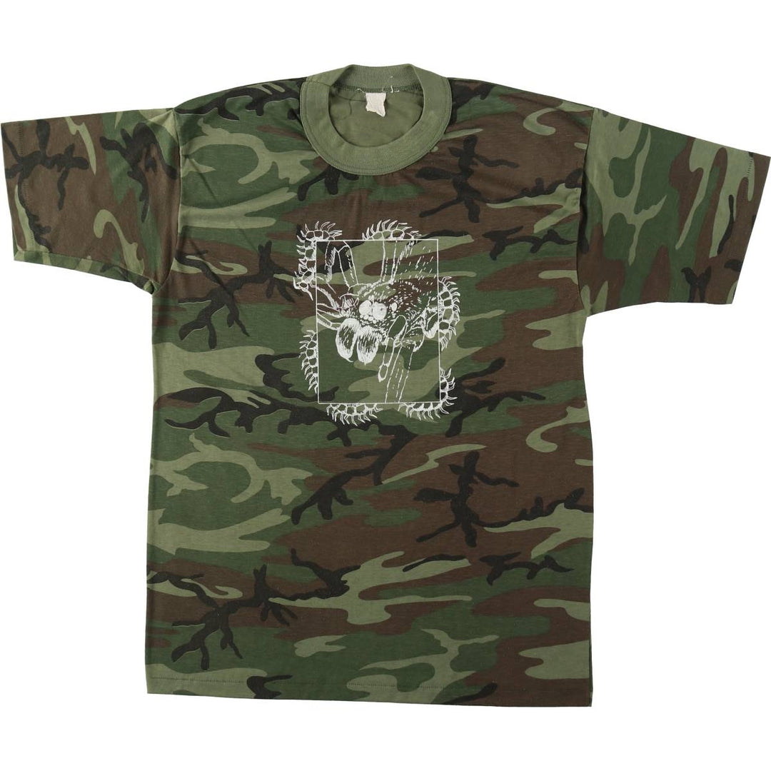 ~90'S Woodland Camo Print T-Shirt, Men's Size M (Equivalent), Vintage unclear Khaki type Vintage Second Hand