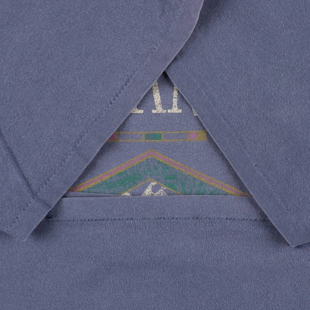 90'S ONEITA Printed T-shirt Made in USA Men's XL Vintage cotton navy blue type Vintage Second Hand