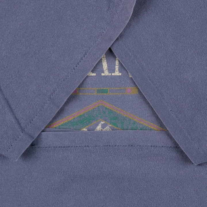 90'S ONEITA Printed T-shirt Made in USA Men's XL Vintage cotton navy blue type Vintage Second Hand