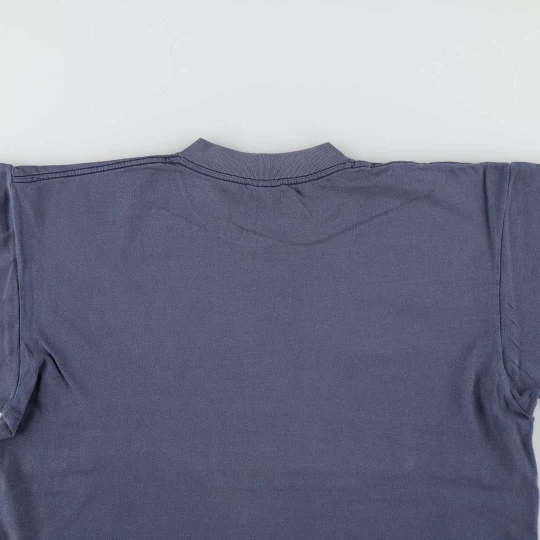 90'S ONEITA Printed T-shirt Made in USA Men's XL Vintage cotton navy blue type Vintage Second Hand