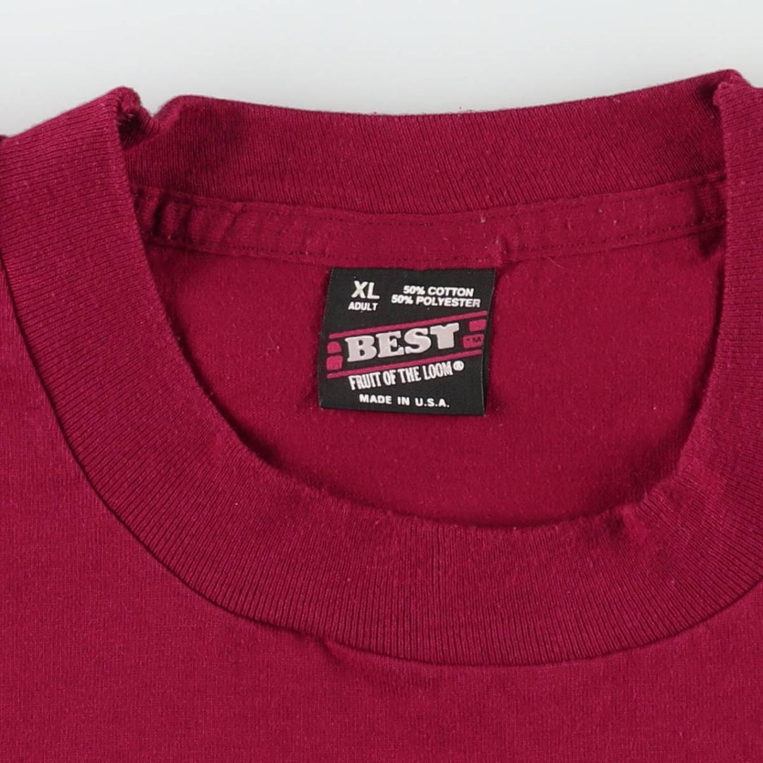 90'S Fruit of the Loom Best Printed T-shirt, Made in USA, Men's XL, Vintage cotton red type Vintage Second Hand