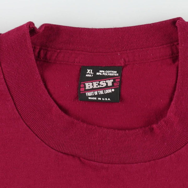90'S Fruit of the Loom Best Printed T-shirt, Made in USA, Men's XL, Vintage cotton red type Vintage Second Hand