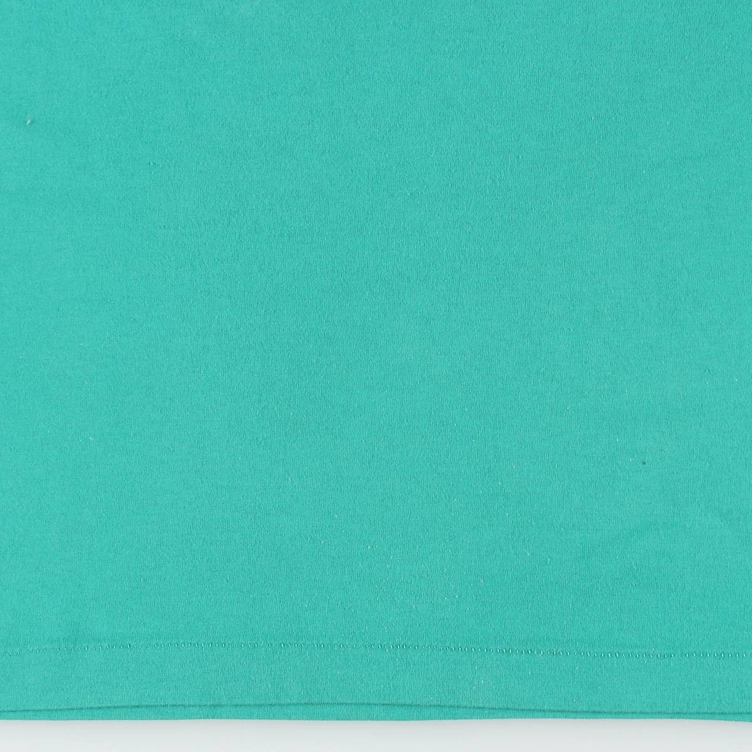 90'S Fruit of the Loom Best Printed T-shirt, Made in USA, Men's L size, Vintage cotton Emerald green Vintage Second Hand