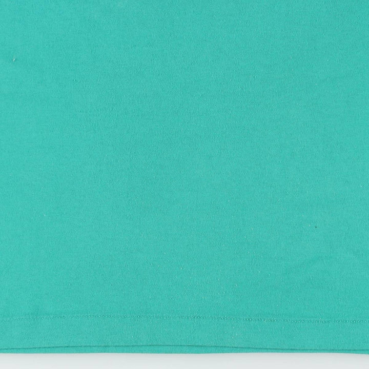 90'S Fruit of the Loom Best Printed T-shirt, Made in USA, Men's L size, Vintage cotton Emerald green Vintage Second Hand