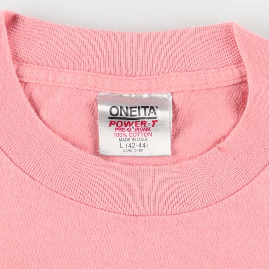 90'S ONEITA Stuttgart Ballet Print T-Shirt, Made in USA, Men's Size L (Equivalent), Vintage cotton pink type Vintage Second Hand
