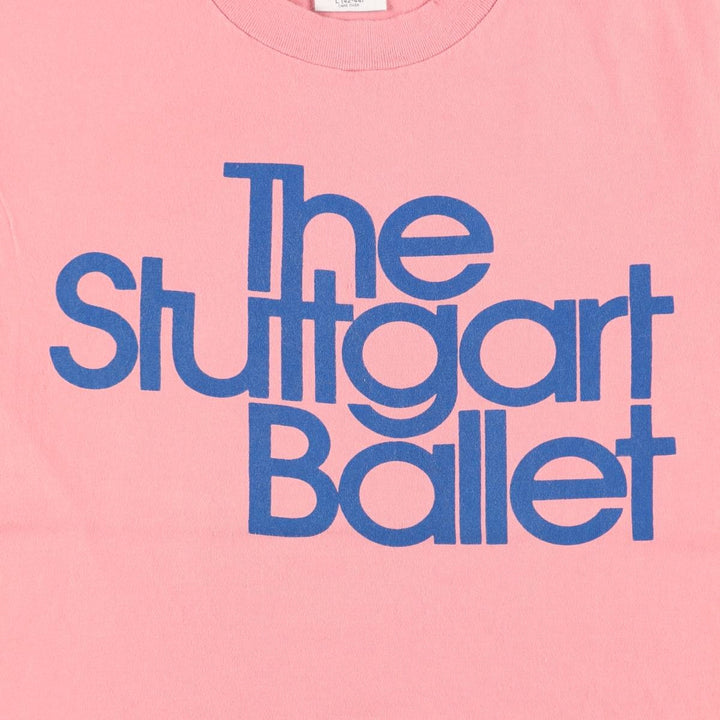 90'S ONEITA Stuttgart Ballet Print T-Shirt, Made in USA, Men's Size L (Equivalent), Vintage cotton pink type Vintage Second Hand