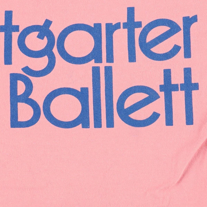 90'S ONEITA Stuttgart Ballet Print T-Shirt, Made in USA, Men's Size L (Equivalent), Vintage cotton pink type Vintage Second Hand