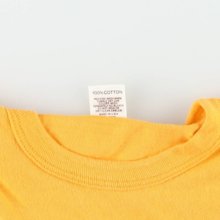 70s-80'S Russell Print T-Shirt, Made in USA, Men's Size L (Equivalent), Vintage cotton yellow type Vintage Second Hand
