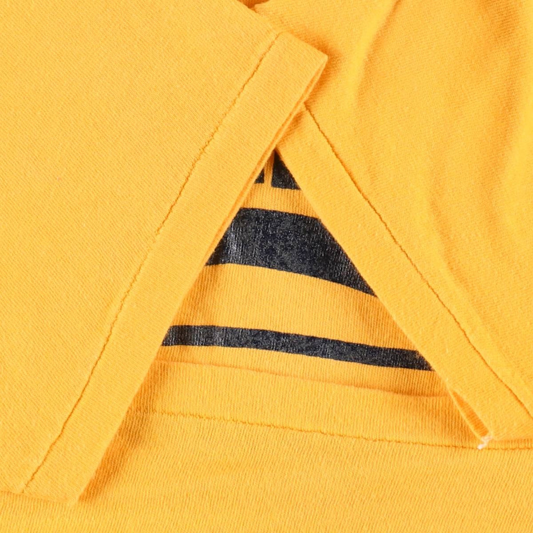 70s-80'S Russell Print T-Shirt, Made in USA, Men's Size L (Equivalent), Vintage cotton yellow type Vintage Second Hand