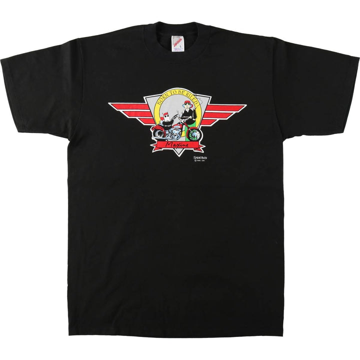 80s-90'S Jerzees Maxine Print T-Shirt, Made in USA, Men's Size L (approx.), Vintage cotton black type Vintage Second Hand