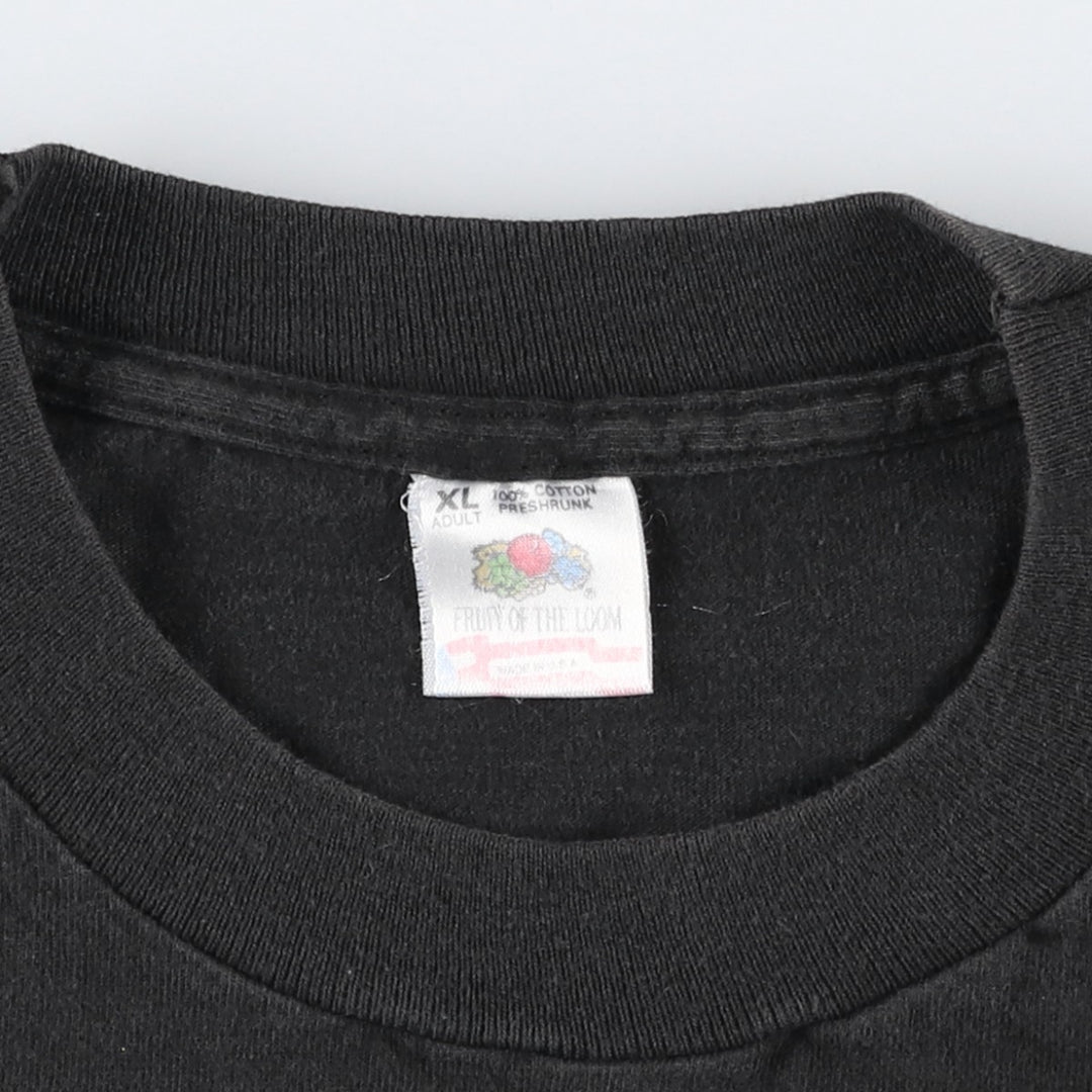 90'S Fruit of the Loom Carpe Diem Print T-Shirt, Made in USA, Men's XL equivalent, Vintage cotton black type Vintage Second Hand