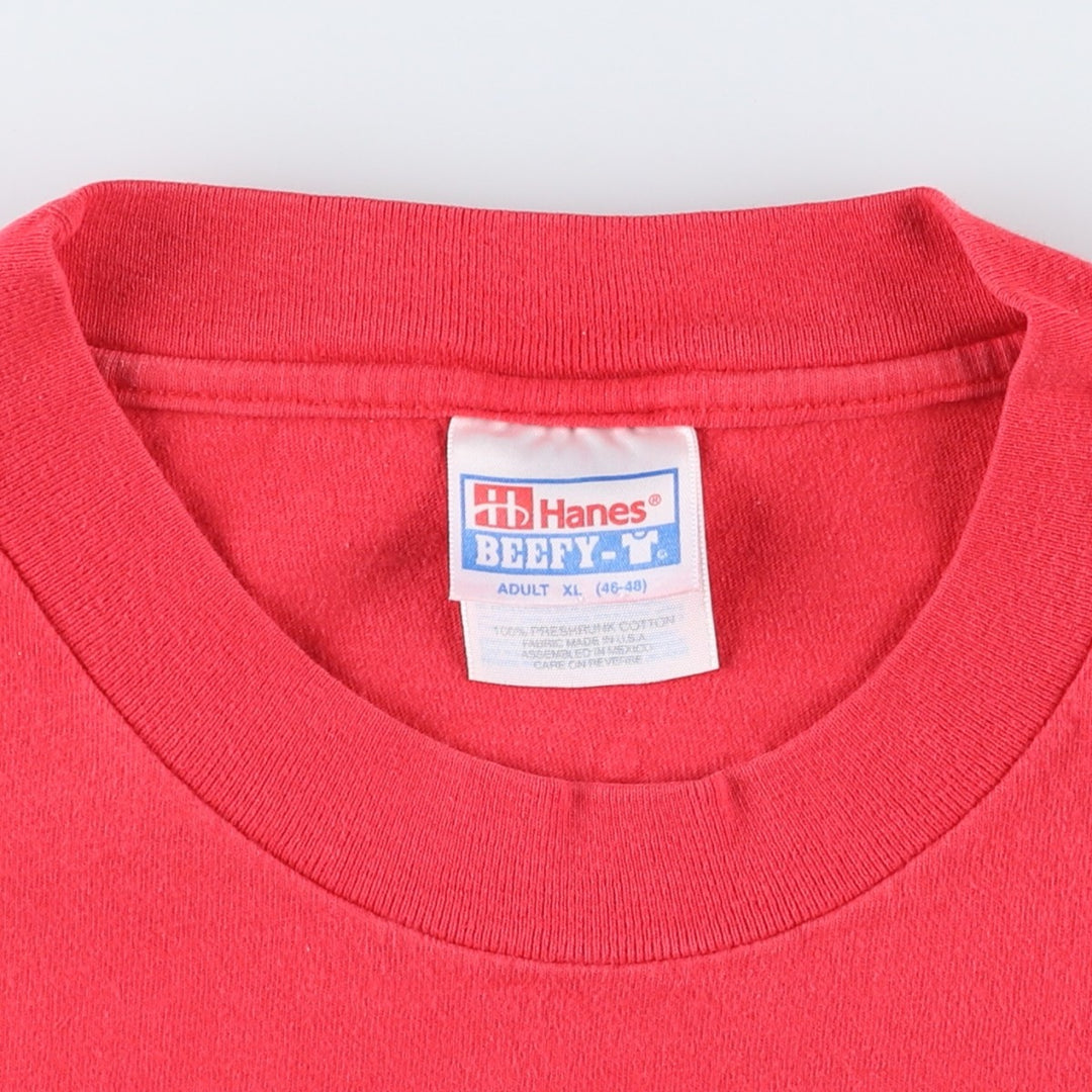 90s-00'S Hanes BEEFY-T Blue Tag Skull Pattern College T-Shirt Men's XL Equivalent Vintage cotton red type Vintage Second Hand