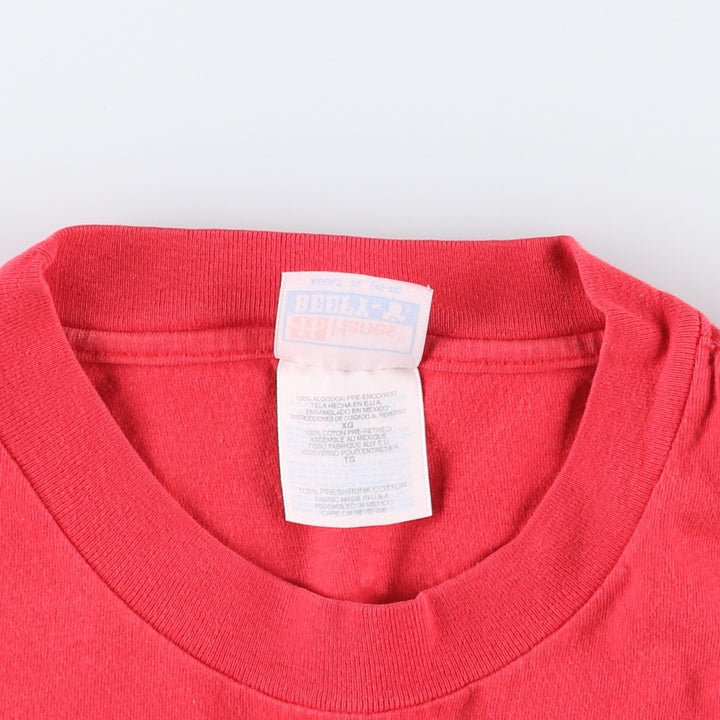 90s-00'S Hanes BEEFY-T Blue Tag Skull Pattern College T-Shirt Men's XL Equivalent Vintage cotton red type Vintage Second Hand