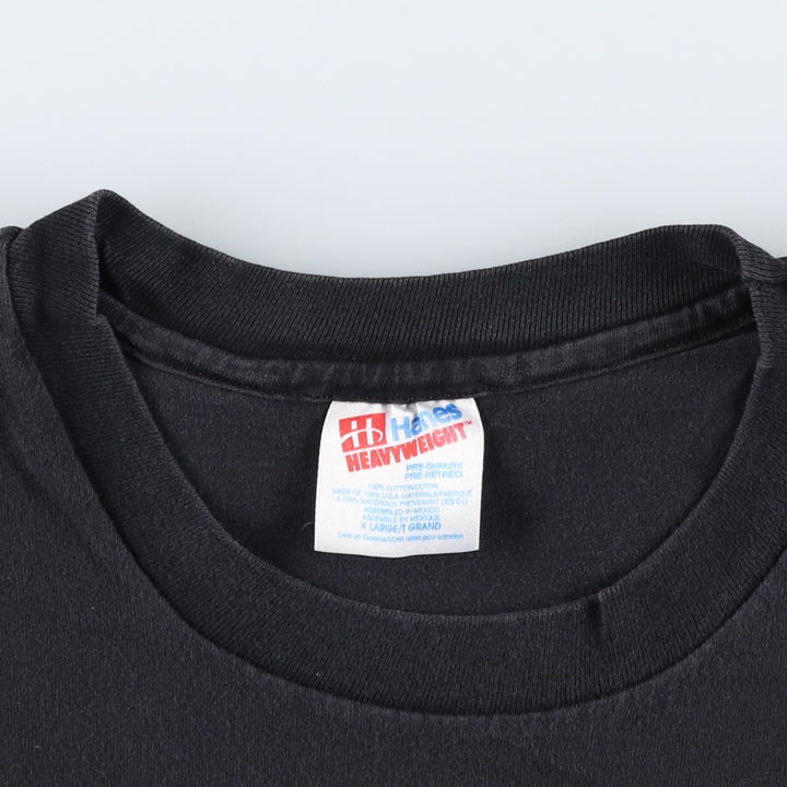 90'S Hanes Heavyweight Print T-Shirt, Men's Size XL cotton black type Vintage Second Hand