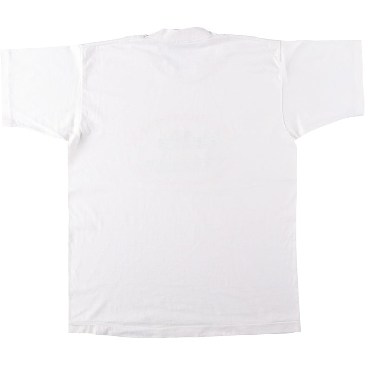 90'S Fruit of the Loom Best Printed T-shirt, Made in USA, Men's L size, Vintage cotton white type Vintage Second Hand
