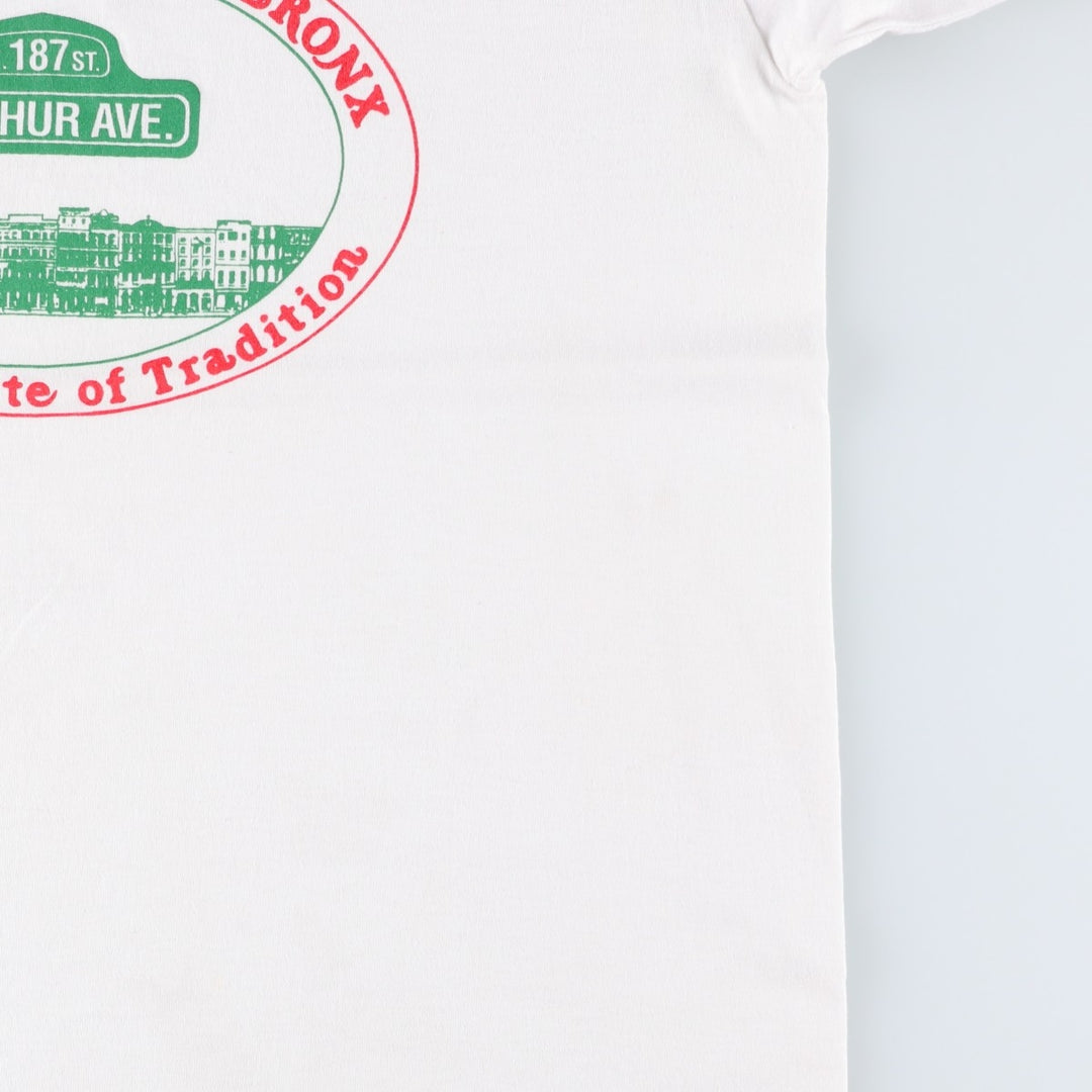 90'S Fruit of the Loom Best Printed T-shirt, Made in USA, Men's L size, Vintage cotton white type Vintage Second Hand