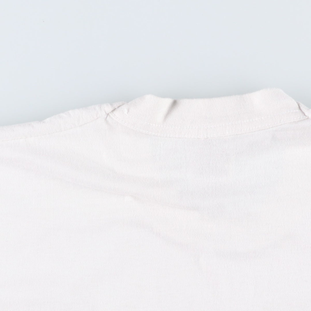 90'S Fruit of the Loom Best Printed T-shirt, Made in USA, Men's L size, Vintage cotton white type Vintage Second Hand