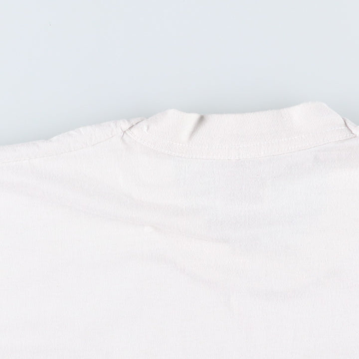 90'S Fruit of the Loom Best Printed T-shirt, Made in USA, Men's L size, Vintage cotton white type Vintage Second Hand