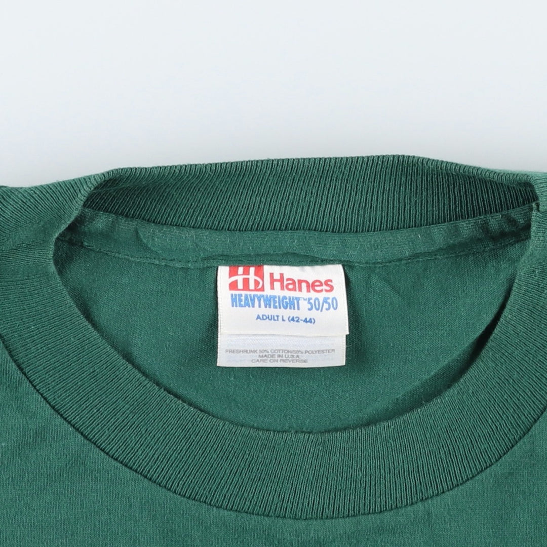 90'S Hanes HEAVYWEIGHT 50 cotton green type Vintage Second Hand