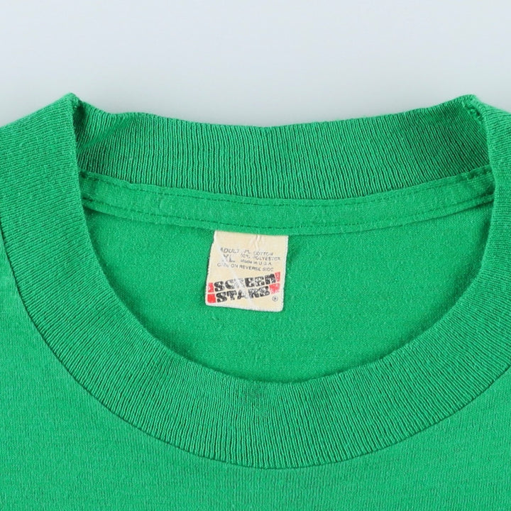 Vintage 1980'S Screen Stars print T-shirt, Made in USA, Men's XL cotton green type Vintage Second Hand