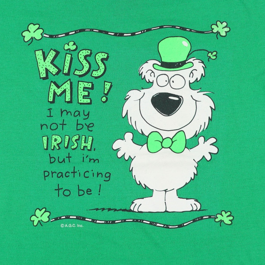 Vintage 1980'S Screen Stars print T-shirt, Made in USA, Men's XL cotton green type Vintage Second Hand