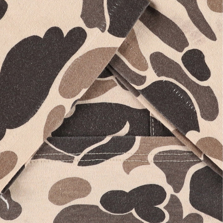 5050 Duck Hunter Camo Pocket T-Shirt, Made in USA, Men's Size L (approx.) cotton Beige type Vintage Second Hand