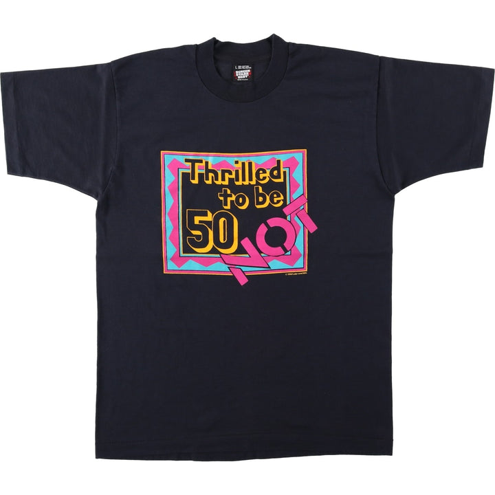 90'S Screen Stars Best Printed T-shirt Made in USA Men's L Vintage cotton black type Vintage Second Hand