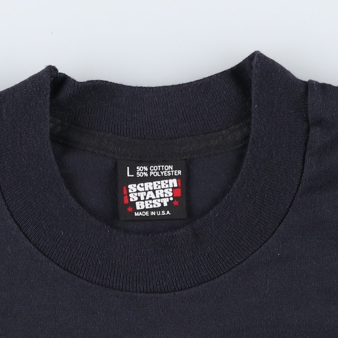 90'S Screen Stars Best Printed T-shirt Made in USA Men's L Vintage cotton black type Vintage Second Hand