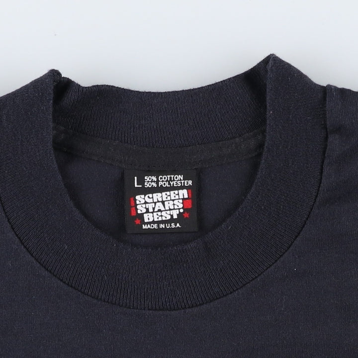 90'S Screen Stars Best Printed T-shirt Made in USA Men's L Vintage cotton black type Vintage Second Hand