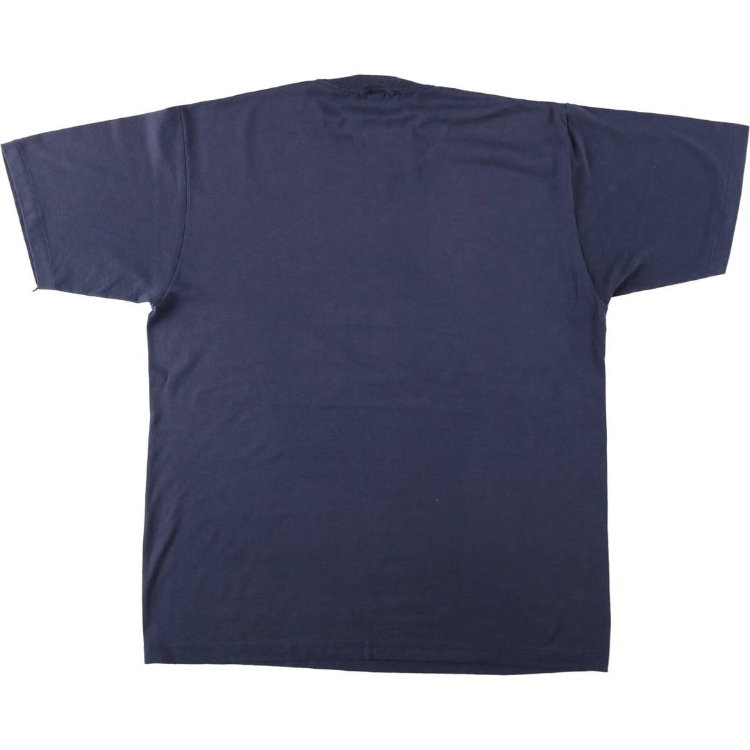 Vintage 80s-90'S Jerzees Printed T-Shirt, Made in USA, Men's XL cotton navy blue type Vintage Second Hand