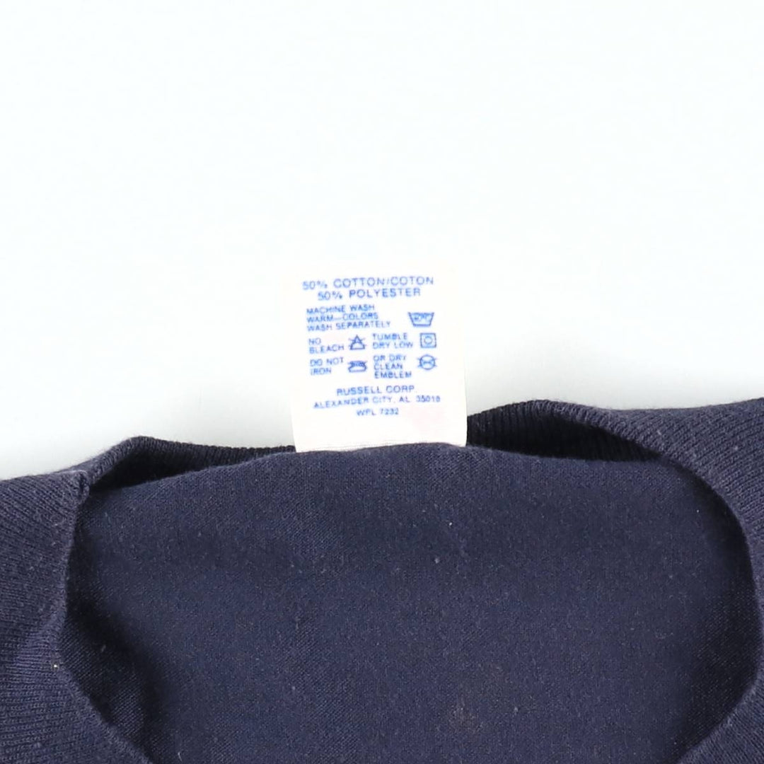 Vintage 80s-90'S Jerzees Printed T-Shirt, Made in USA, Men's XL cotton navy blue type Vintage Second Hand