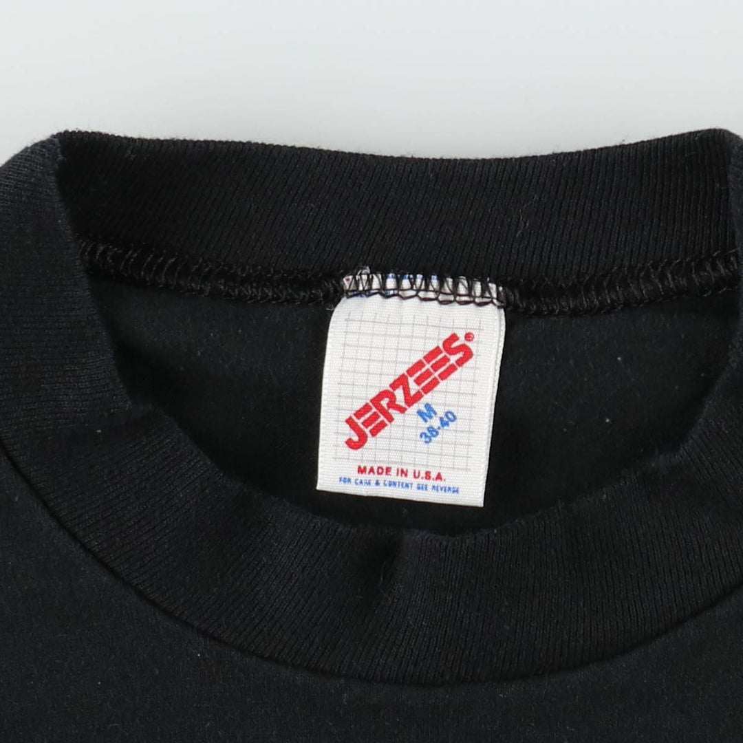 80s-90'S Jerzees Print T-Shirt, Made in USA, Men's Size M (approx.), Vintage cotton black type Vintage Second Hand