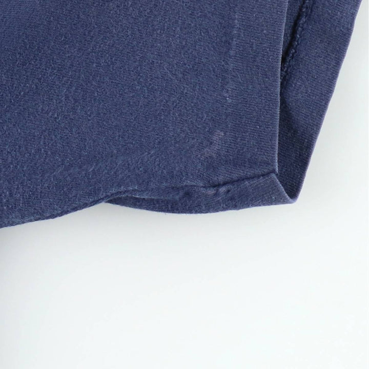 90'S Hanes BEEFY-T Printed T-shirt, Made in USA, Men's L size, Vintage cotton navy blue type Vintage Second Hand