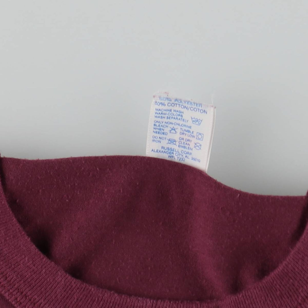 Vintage 90'S Russell print T-shirt, Made in USA, Men's Size L cotton bordeaux Vintage Second Hand