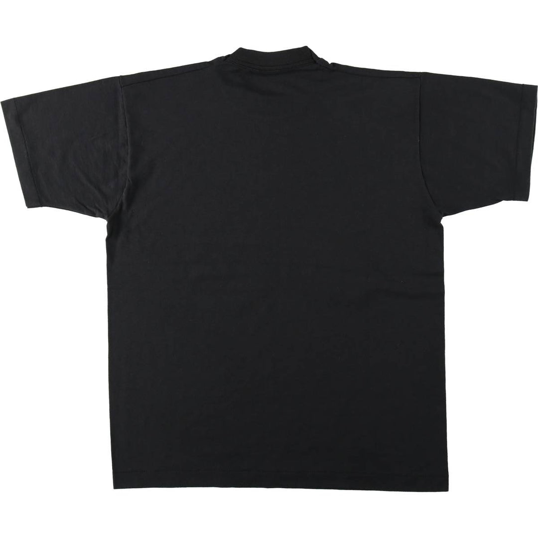 90'S Fruit of the Loom Best Printed T-shirt, Made in USA, Men's L size, Vintage cotton black type Vintage Second Hand