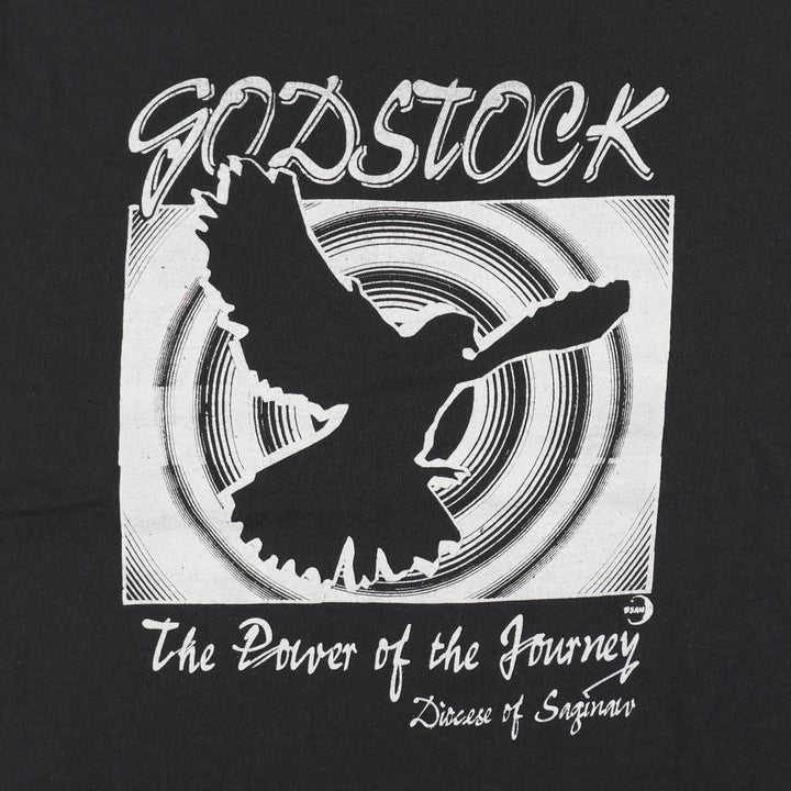 90'S Fruit of the Loom Best Printed T-shirt, Made in USA, Men's L size, Vintage cotton black type Vintage Second Hand
