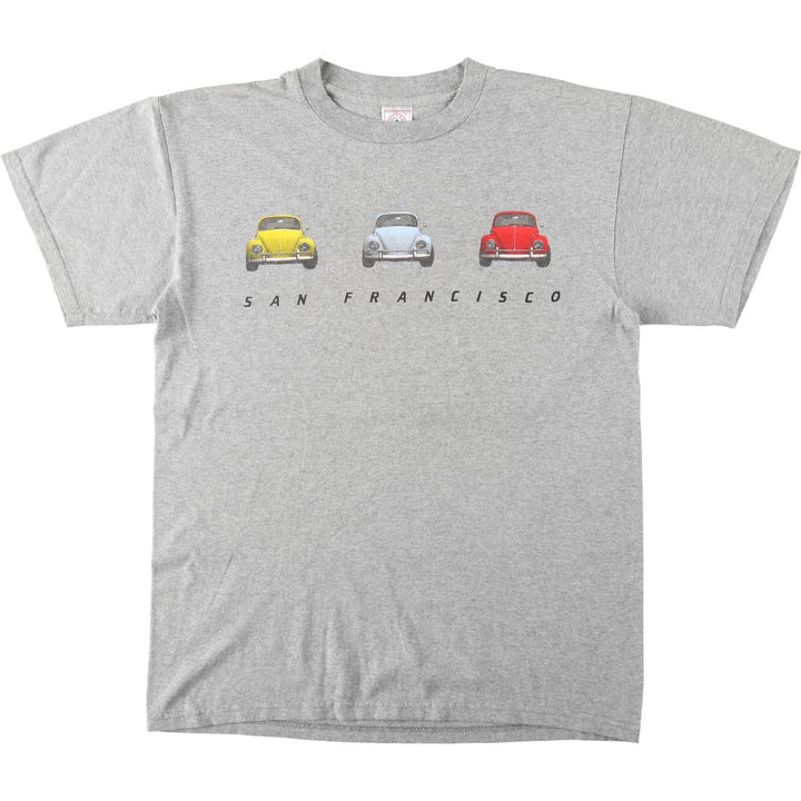 90s-00'S Delta print T-shirt, men's size M (approx.) cotton gray type Vintage Second Hand