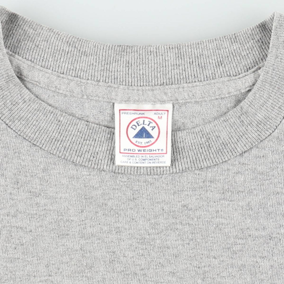 90s-00'S Delta print T-shirt, men's size M (approx.) cotton gray type Vintage Second Hand