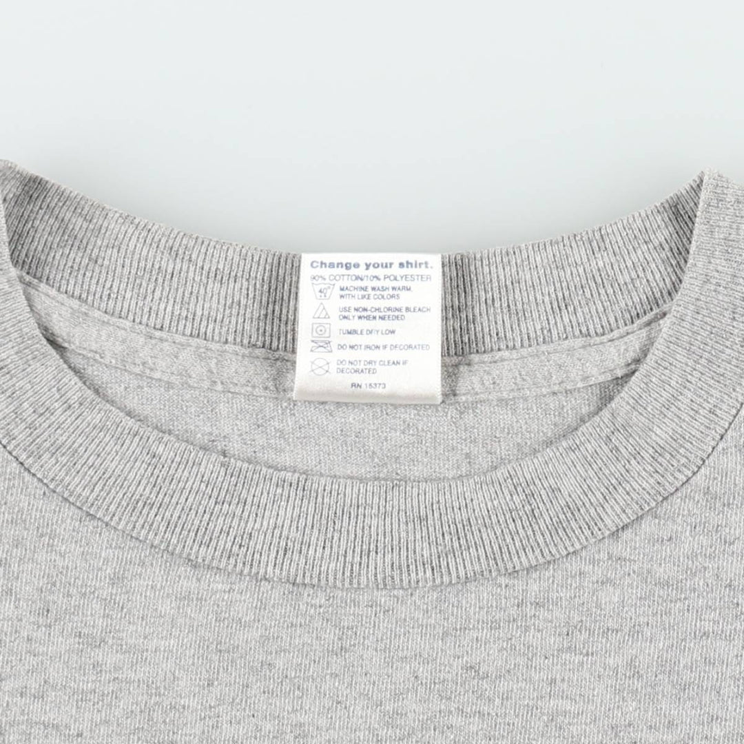 90s-00'S Delta print T-shirt, men's size M (approx.) cotton gray type Vintage Second Hand