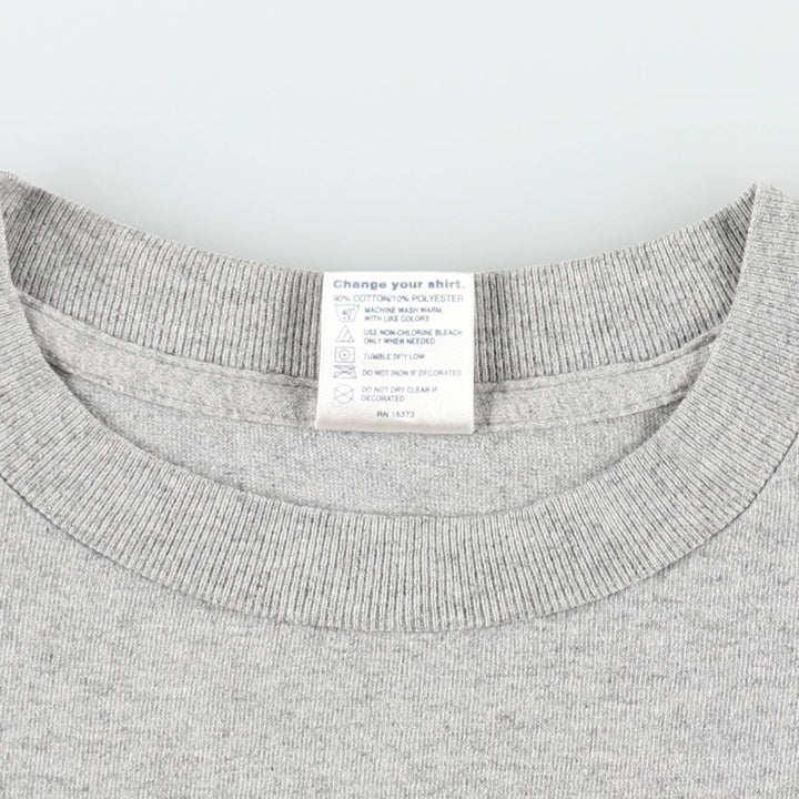 90s-00'S Delta print T-shirt, men's size M (approx.) cotton gray type Vintage Second Hand